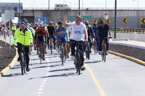 Inaugura Moreno Valle ciclopista Puebla-Cholula