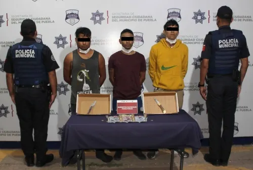 Desarticuló policía municipal de Puebla a banda presuntamente dedicada al robo de gasolineras