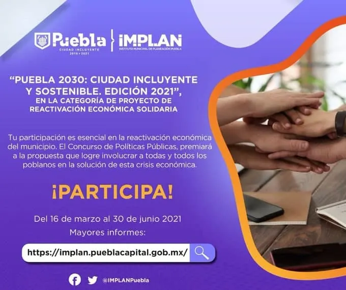 Ayuntamiento de Puebla invita a la ciudadanía a participar en concurso de políticas públicas “Puebla 2030”