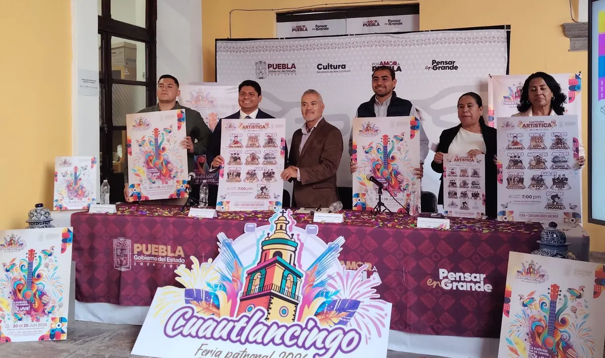 Presentan cartelera oficial de la Feria de Cuautlancingo 2026; Christian Nodal encabezará los conciertos