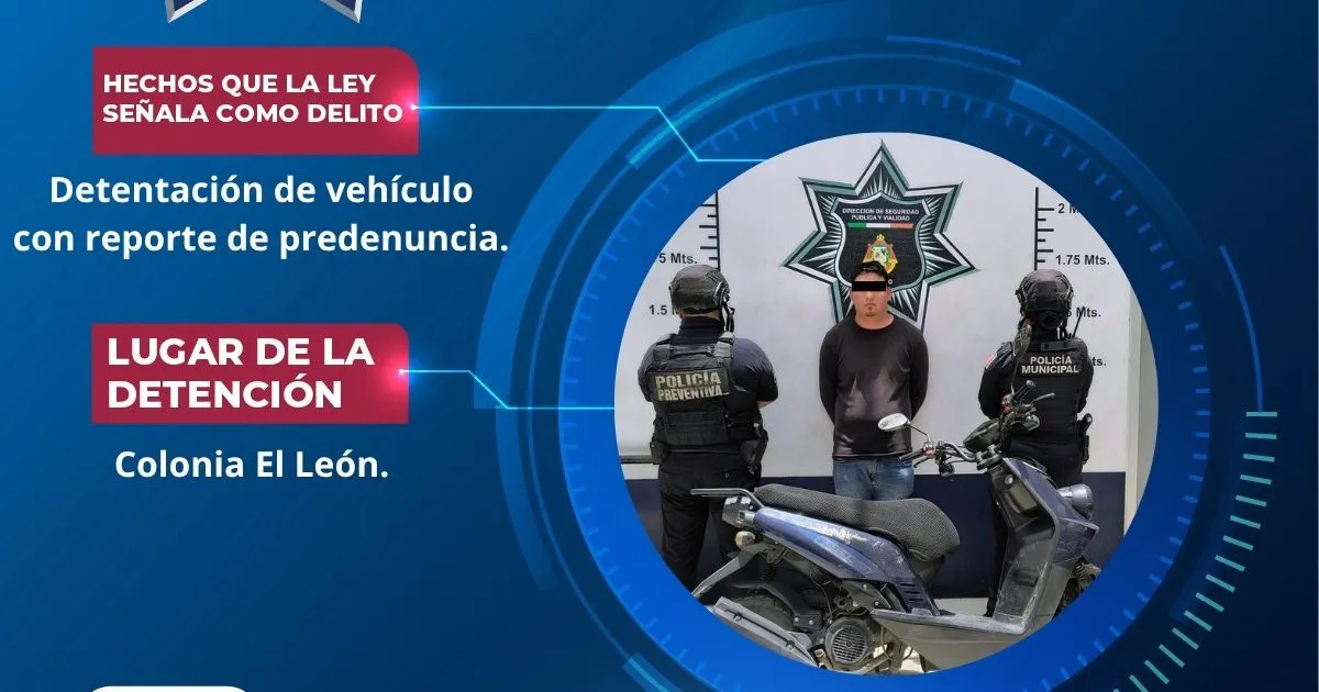 Asegura SSC de Atlixco motoneta con pre-denuncia de robo en colonia El León