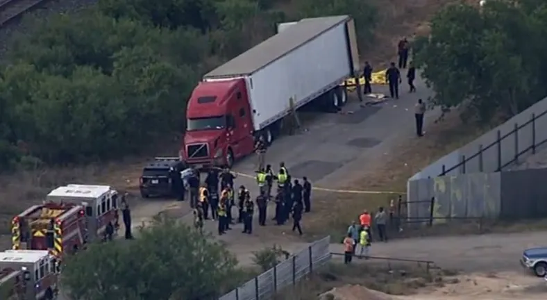 Encuentran tráiler con 46 migrantes muertos en San Antonio Texas