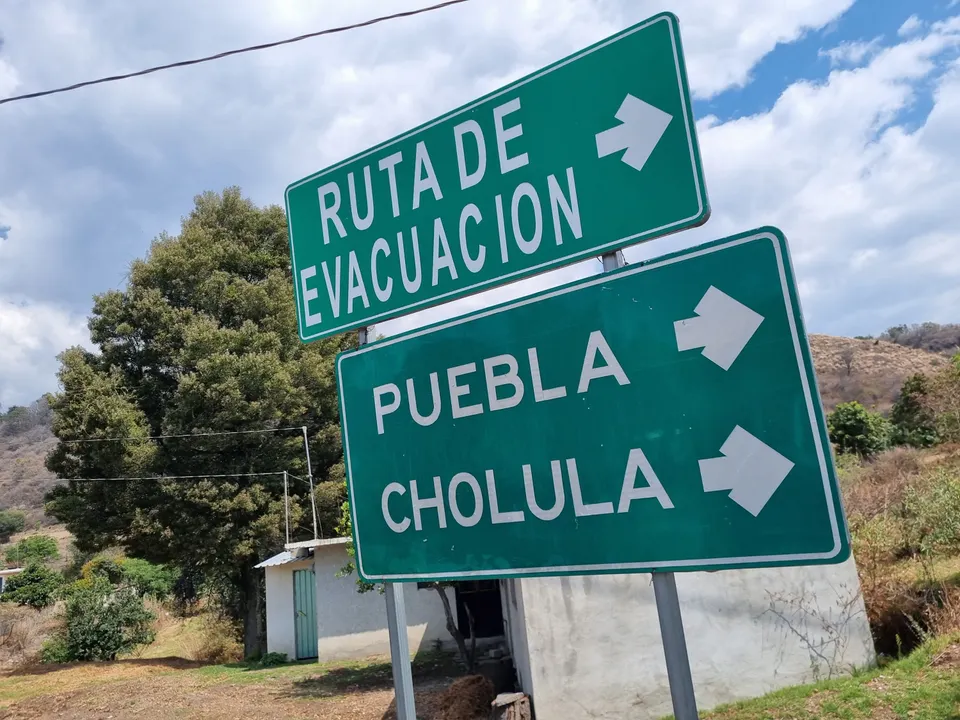 Ruta de evacuación volcán Popocatépetl