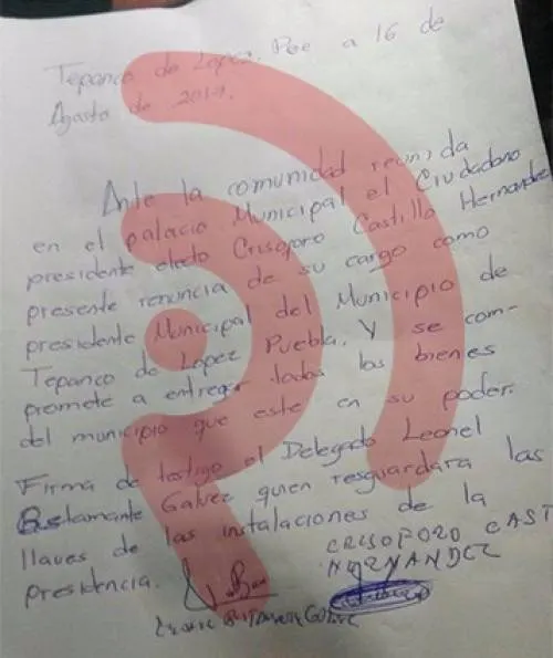 Población obligó a firmar su renuncia al alcalde de Tepanco de López por no entregar a maleante
