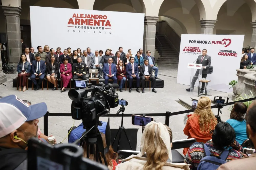 Rueda de prensa del gobernador electo, Alejandro Armenta