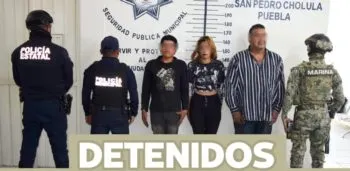 Policía de San Pedro Cholula detiene a integrantes de banda dedicada a desmantelar vehículos robados