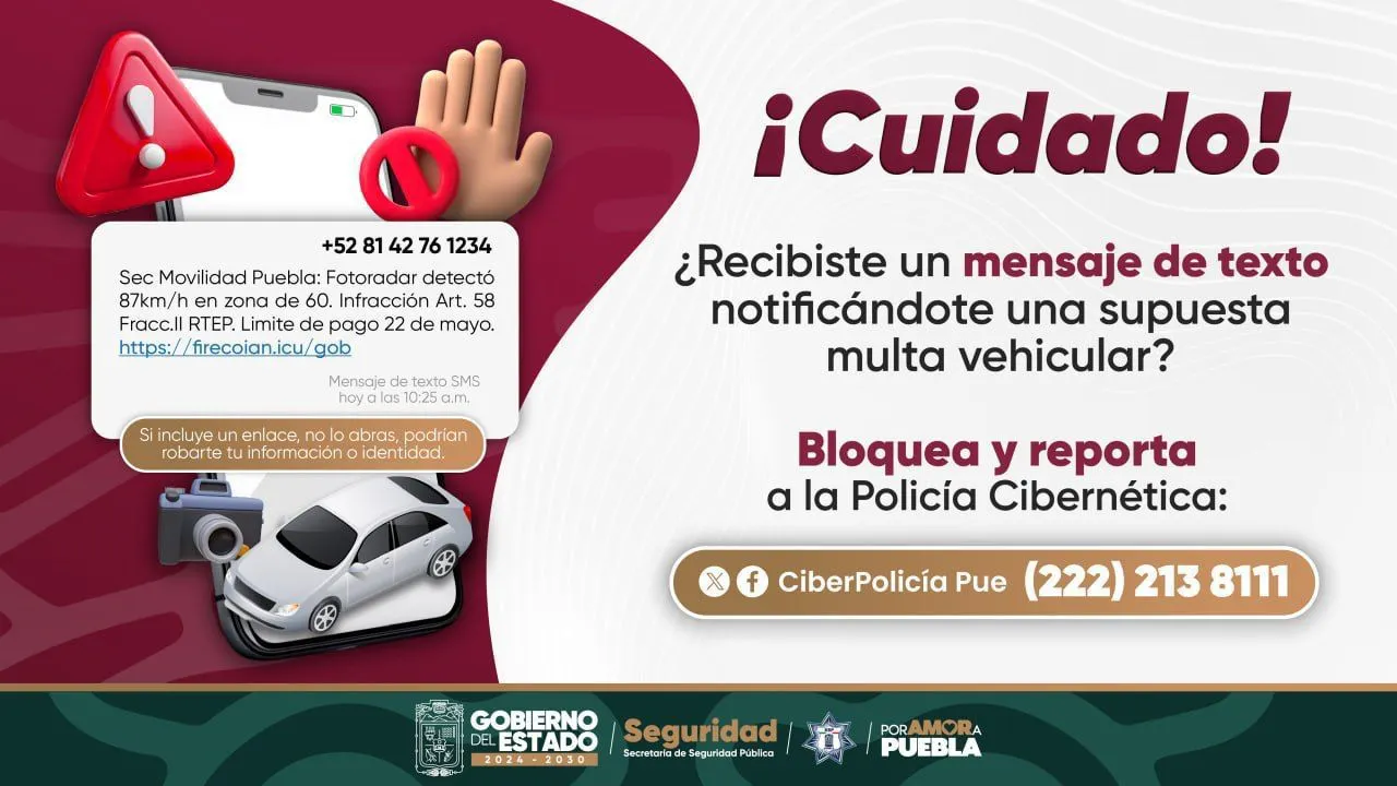 SSP alerta por fraude con supuestas fotoinfracciones; pide no abrir enlaces sospechosos