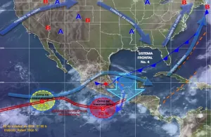 Frente frío 4 causará tormentas en oriente y sureste del país