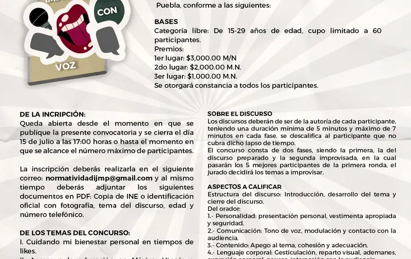Impulsa IJMP la expresión juvenil con su Primer Concurso de Oratoria