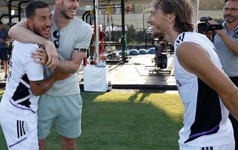 Hazard durante entrenamiento con el equipo merengue