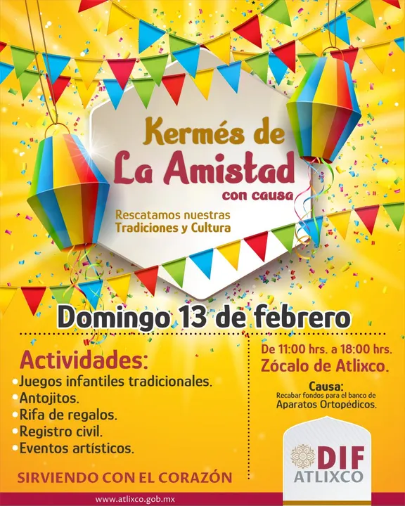 DIF Atlixco invita a Kermés de la Amistad con Causa