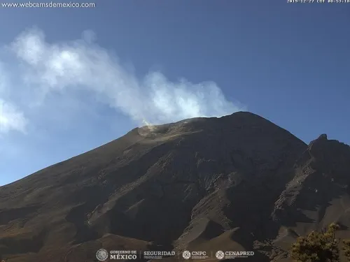 El miércoles 25 de diciembre, día más activo del Popocatépetl en la semana que concluye: PC Estatal