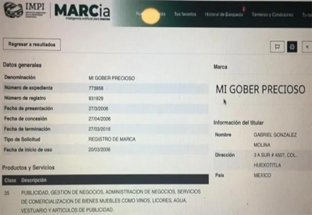 ¡Aunque no usted no lo crea! Marín registró como marca su mote “El Gober Precioso”