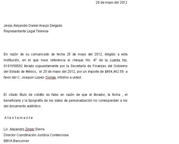 Joaquín López Dóriga dice que cheque a su nombre es falso