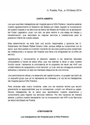 Empleados del HNP a favor de transferencia a SSEP