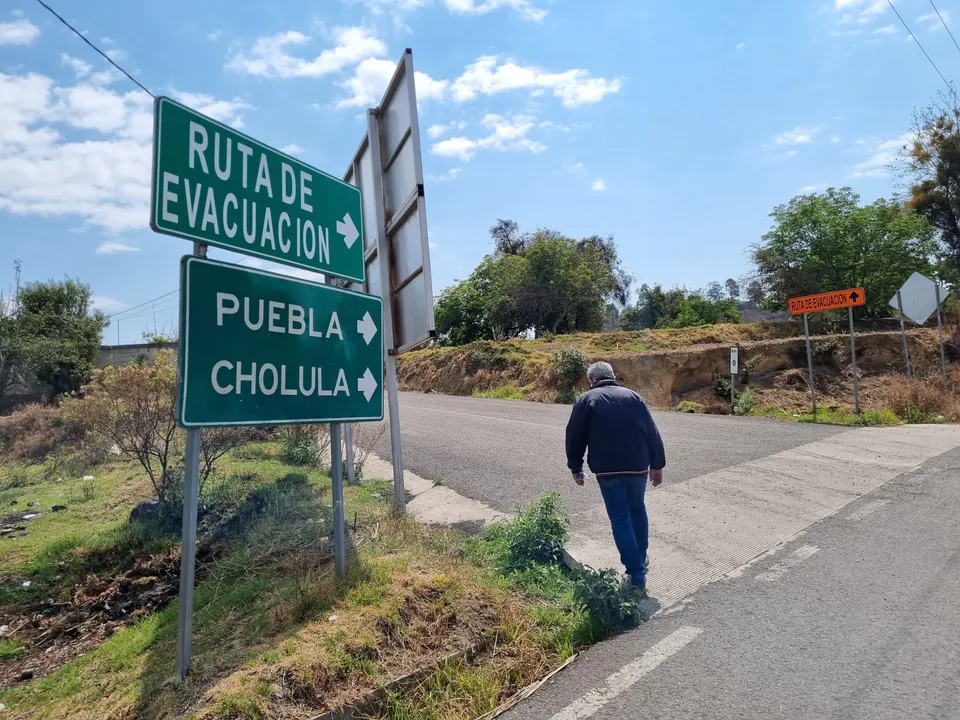Ruta de evacuación volcán Popocatépetl