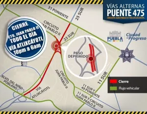 Este lunes, la Vía Atlixcáyotl abrirá a partir de las 10:00 horas