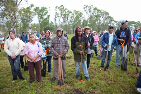 Eduardo Rivera reforesta el Cerro de Amalucan