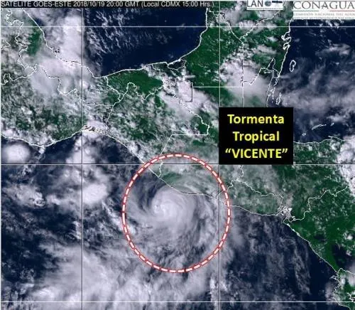 Se forma tormenta tropical ‘Vicente’ al sur de Chiapas