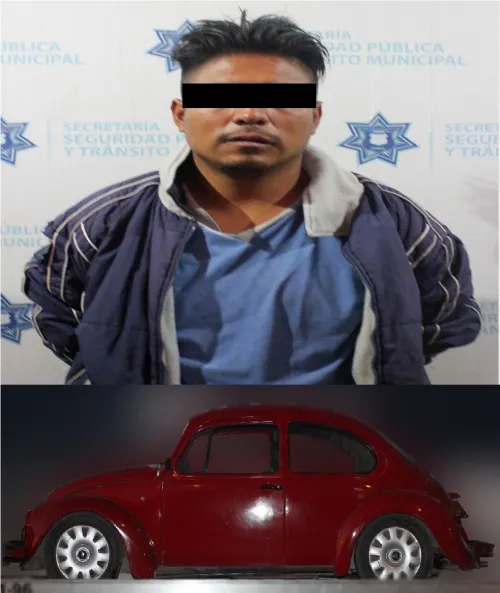 Arresta Policía Municipal a un hombre por robo de vehículo en la colonia Guadalupe Hidalgo