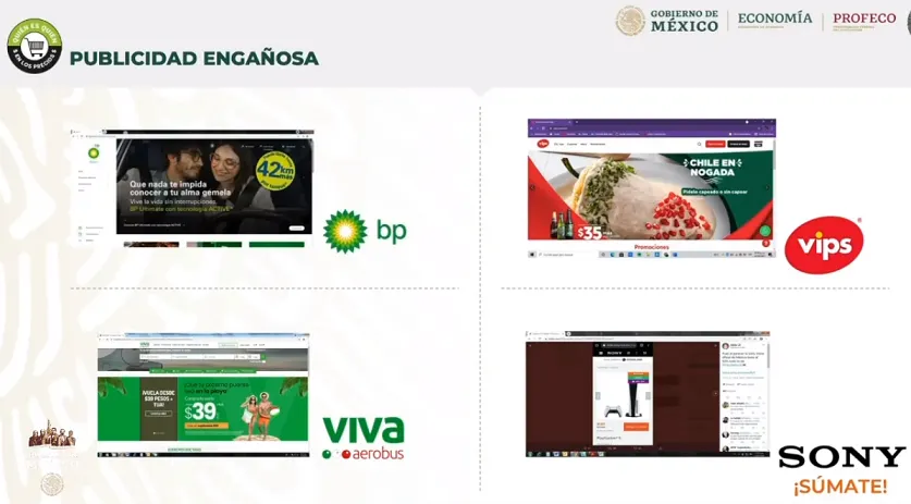 Inicia Profeco proceso contra Viva Aerobus, BP y Vips por publicidad engañosa
