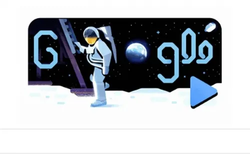 Google conmemora los 50 años de la llegada del hombre a la Luna con un doodle espacial