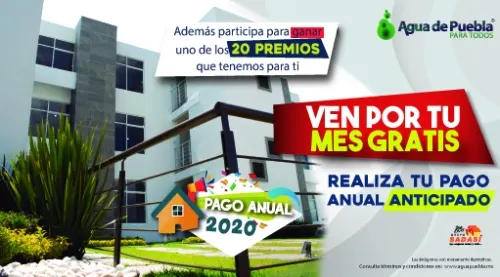 Aprovecha los últimos días de  “Un mes gratis de agua”  al realizar el Pago Anual 2020