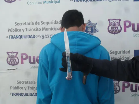 Policía Municipal aseguró a sujeto en posesión de arma punzocortante