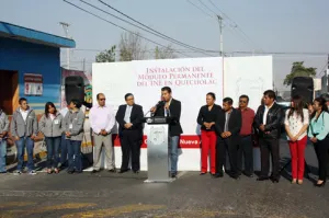 Camarillo Medina da la bienvenida al módulo del INE en Quecholac