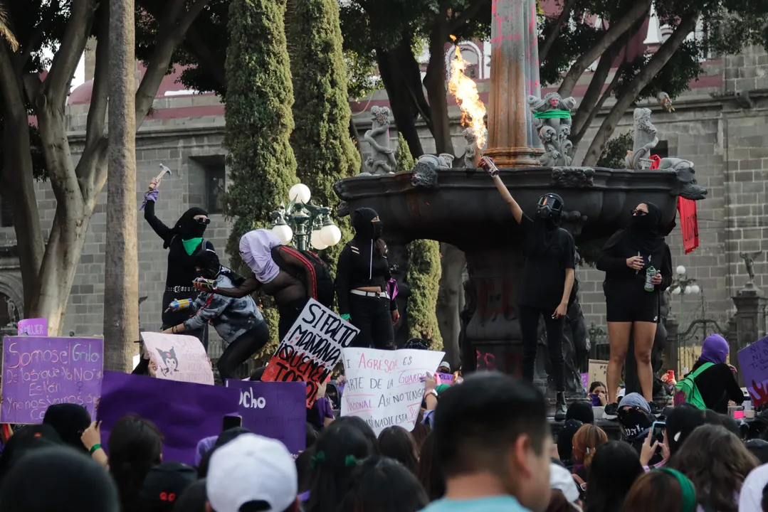 Marchas por el Día Internacional de la mujer en Puebla