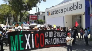 Amanece presunta manta con amenazas contra TV Azteca Puebla
