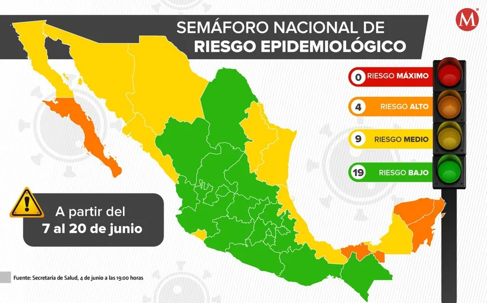 Suma México 228 mil 568 muertes por Covid-19; hay 19 estados en semáforo verde