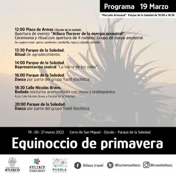 Conoce las Actividades del Primer Equinoccio de Primavera en Atlixco