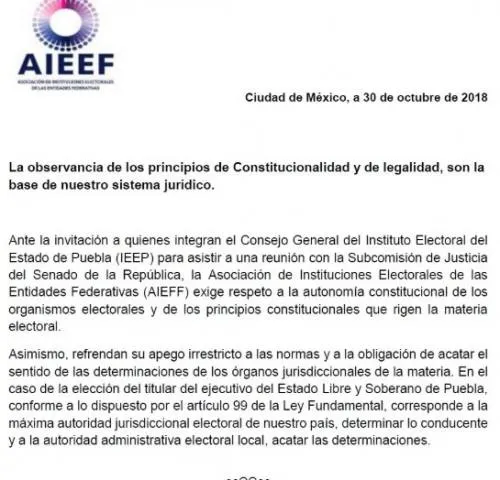 Pide AIEFF respeto a la autonomía de los organismos electorales