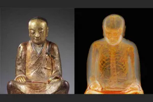 Descubren momia en el interior de una estatua de Buda