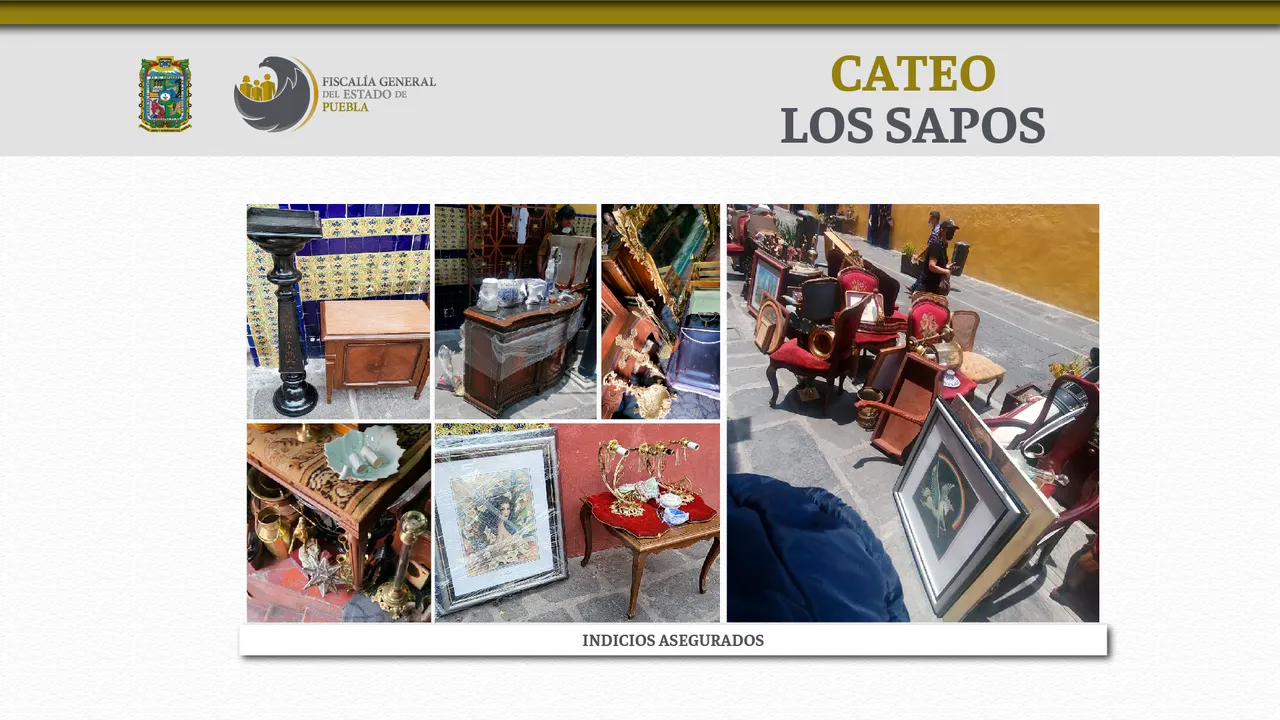 En Los Sapos, FGE Puebla recuperó artículos presuntamente robados en una casa