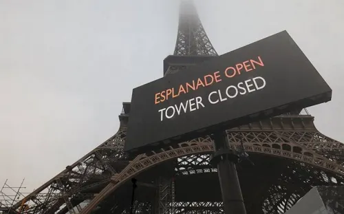Cierran Torre Eiffel y varios museos por huelga en Francia