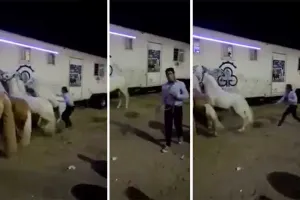 Video:rejoneador golpea a su caballo y enciende las redes en su contra